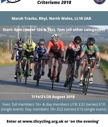 Chester Road Club is hosting 4 crit races at Marsh Tracks in August, both…